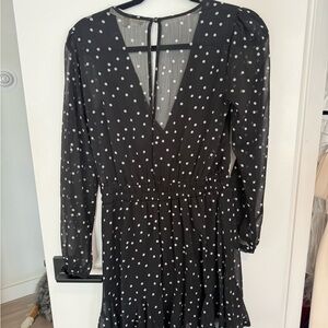 Elegant Black Polka Dot Dress